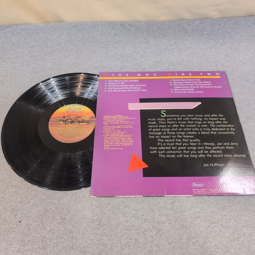 Wendy Bagwell & The Sunliters Above It All Vinyl LP Canaan Records 1984 - Picture 2 of 2